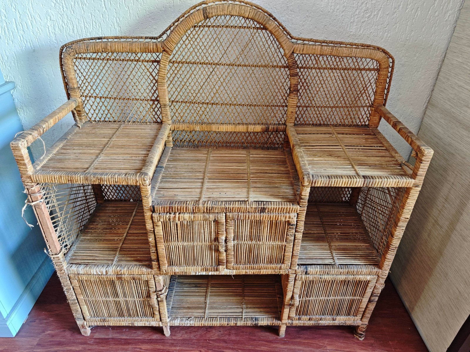 Vintage rotan kast, Ophalen, Gebruikt
