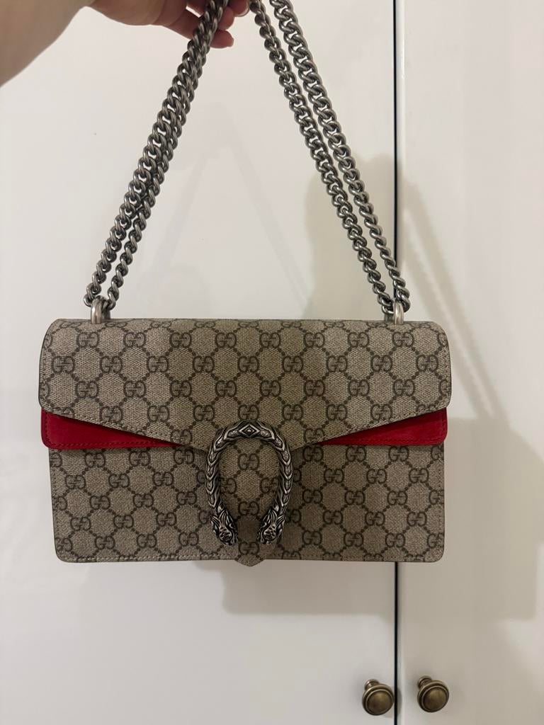 Gucci Dionysus Schoudertas Nieuw  - Beige/Rood, Ophalen, Zo goed als nieuw, Beige, Schoudertasje