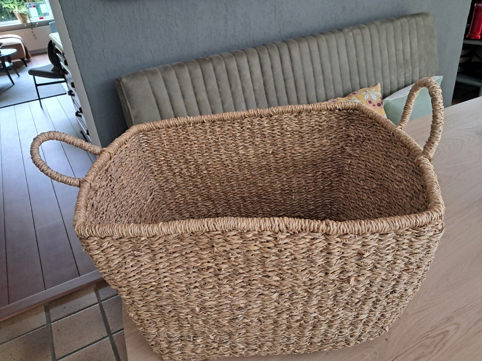 Leuke zeegras opbermand, Ophalen, Rechthoekig, Riet