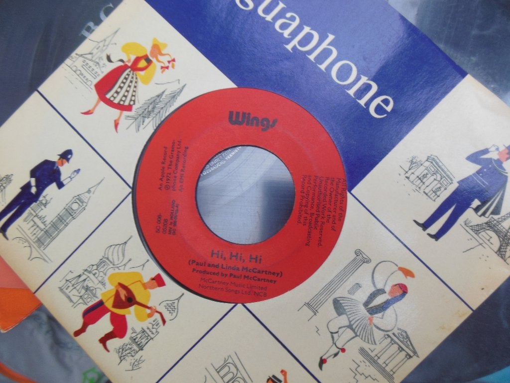 single wings hihihihi 45rpm jukebox vinyl record 7inch, Gebruikt, 7 inch, Ophalen of Verzenden, Pop