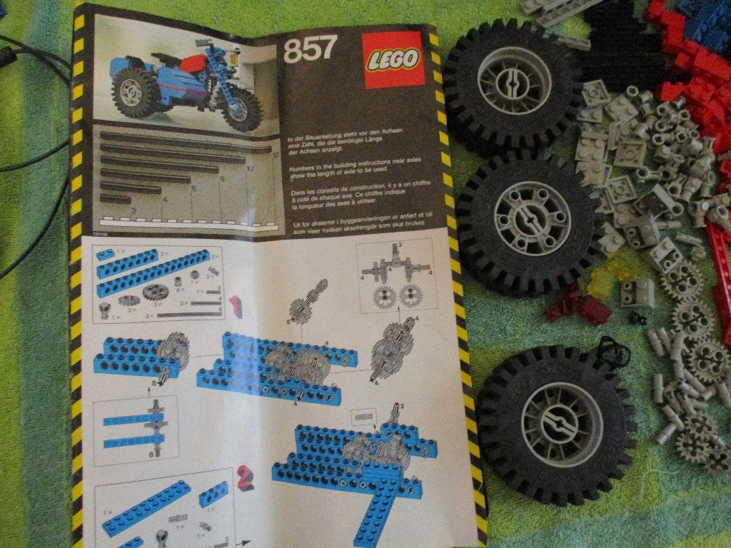 lego technic Set 857 Motorfiets met zijspan, Ophalen of Verzenden, Gebruikt, Complete set, Lego