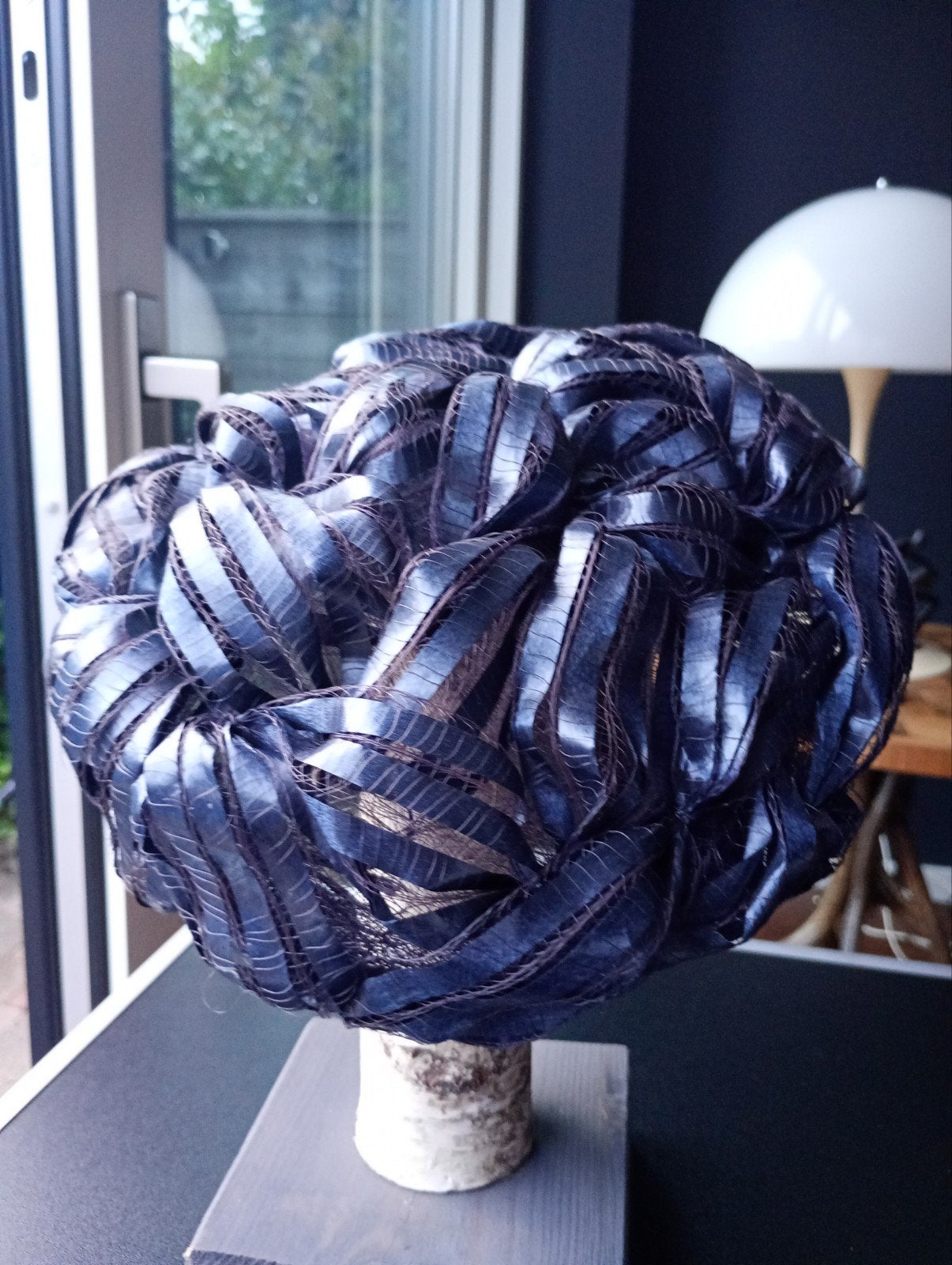 Unieke Art Deco Dameshoed - Donkerblauw, Antiek en Kunst, Ophalen of Verzenden