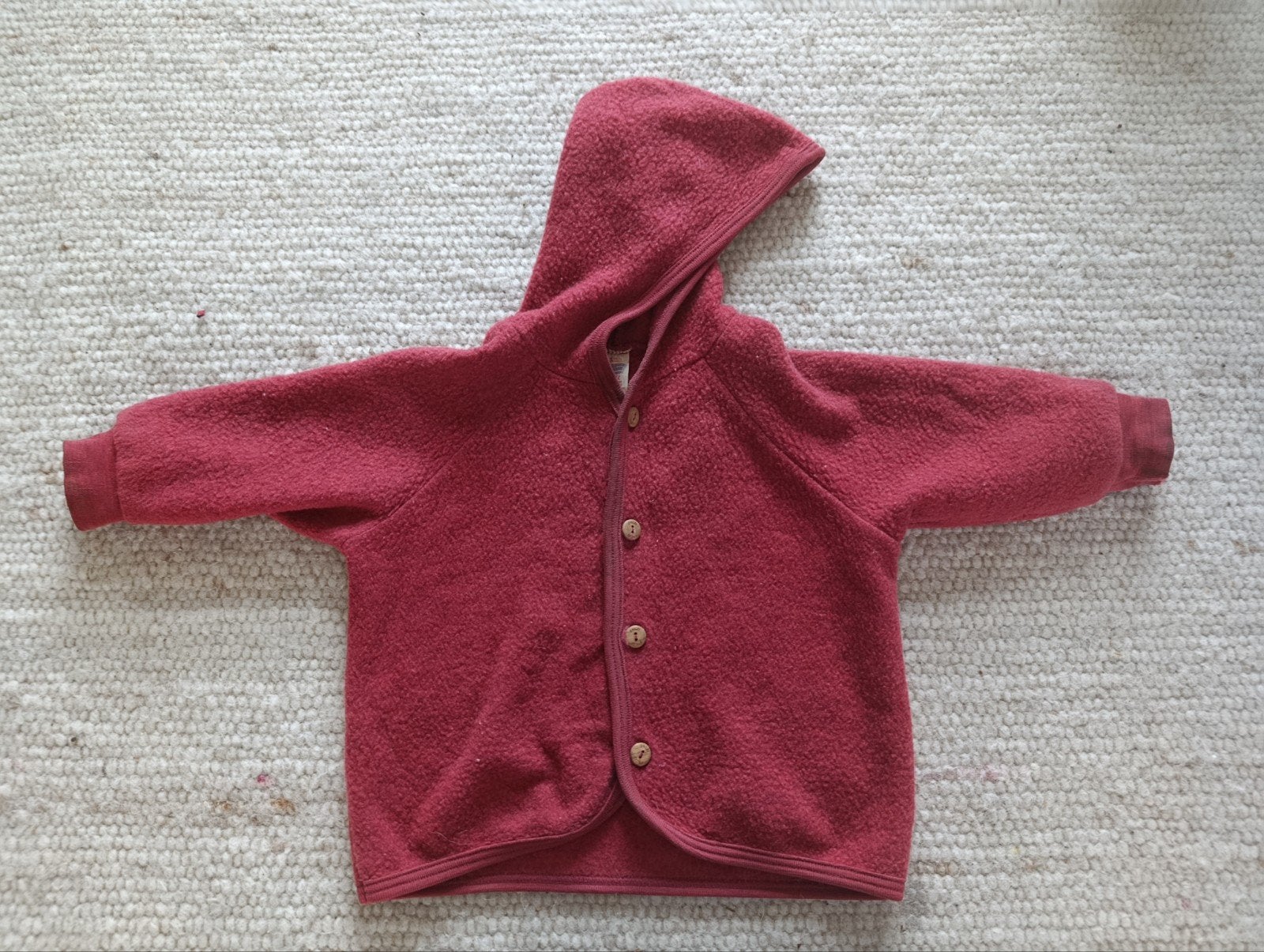 Engel Natur Jasje Rood met Wol-Fleece maat 86/92, Ophalen of Verzenden, Gebruikt, Engel, Jongen of Meisje