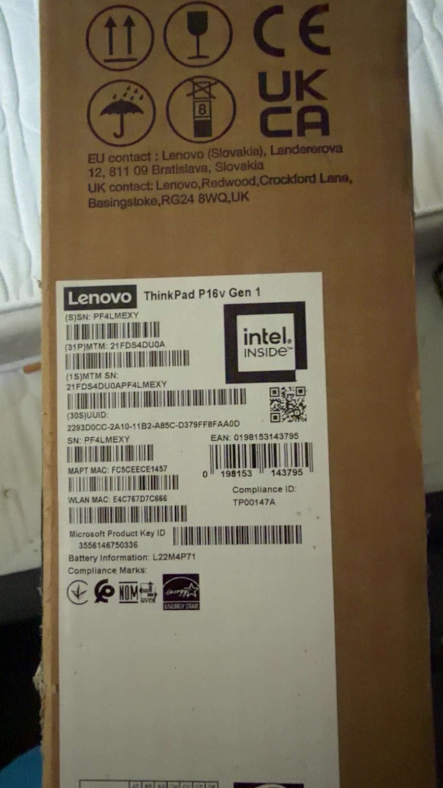 Lenovo ThinkPad P16v Gen 1 - Nieuw in doos, geseald, Computers en Software, Windows Laptops, Ophalen of Verzenden, Nieuw