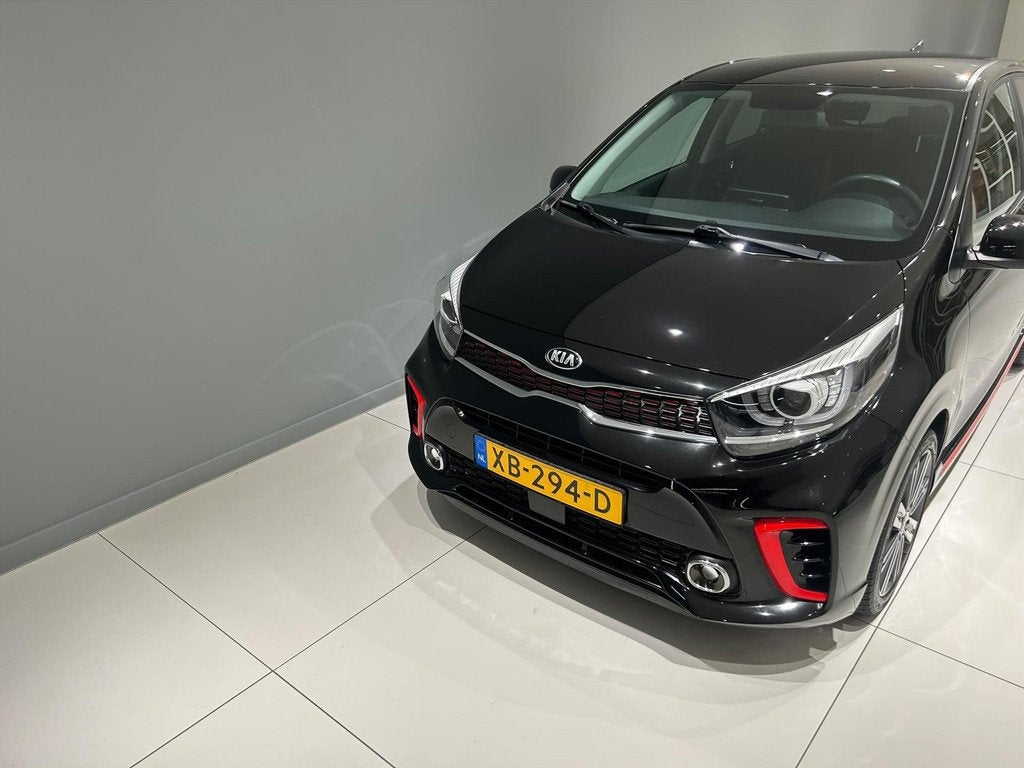 KIA Picanto 1.0 T-GDi 100pk 5-zits GT-Line afn. Trekhaak, Auto's, 12 maanden, Gebruikt, 920 kg, Zwart