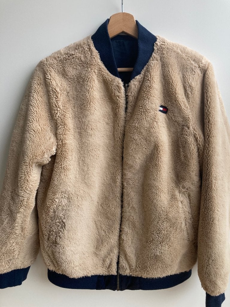 Dobbelzijdige, reversibele jas van Tommy Hilfiger mt. 158, Gebruikt, Meisje, Ophalen of Verzenden, Tommy Hilfiger