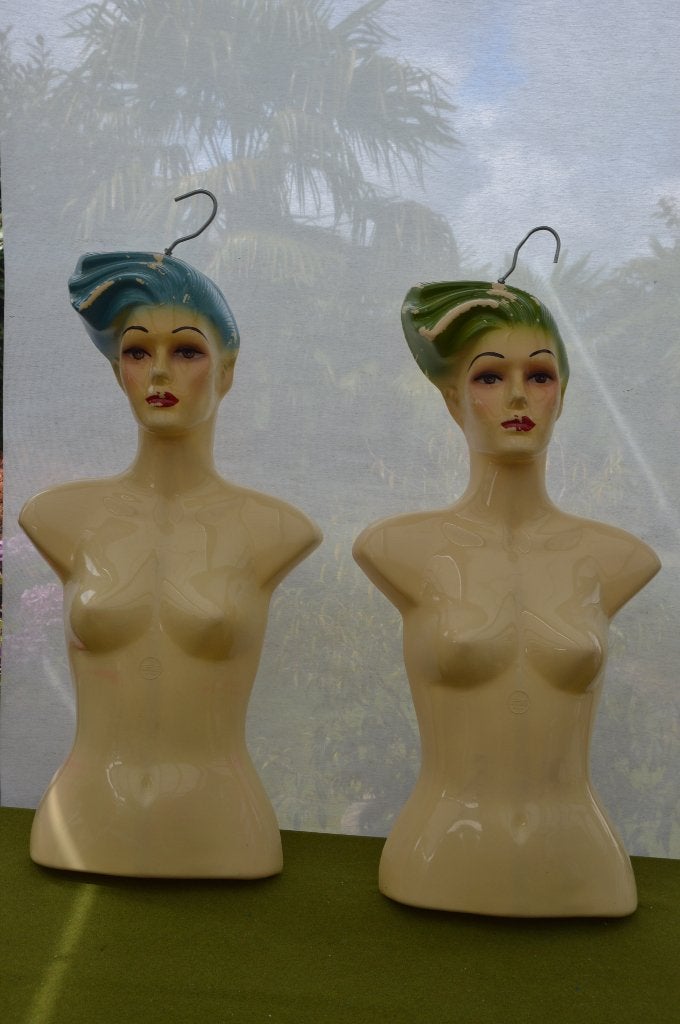 2 Vintage etalagepoppen bustes / Fashino mannequin jaren 80, Ophalen of Verzenden, Overige typen
