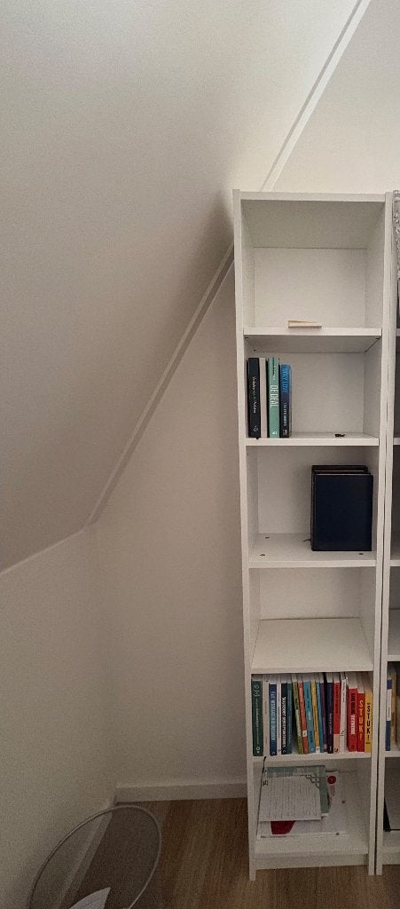 3 x BILLY Boekenkast, wit, 40x28x202 cm + bovendeel, Ophalen, Met plank(en), Minder dan 50 cm, Gebruikt