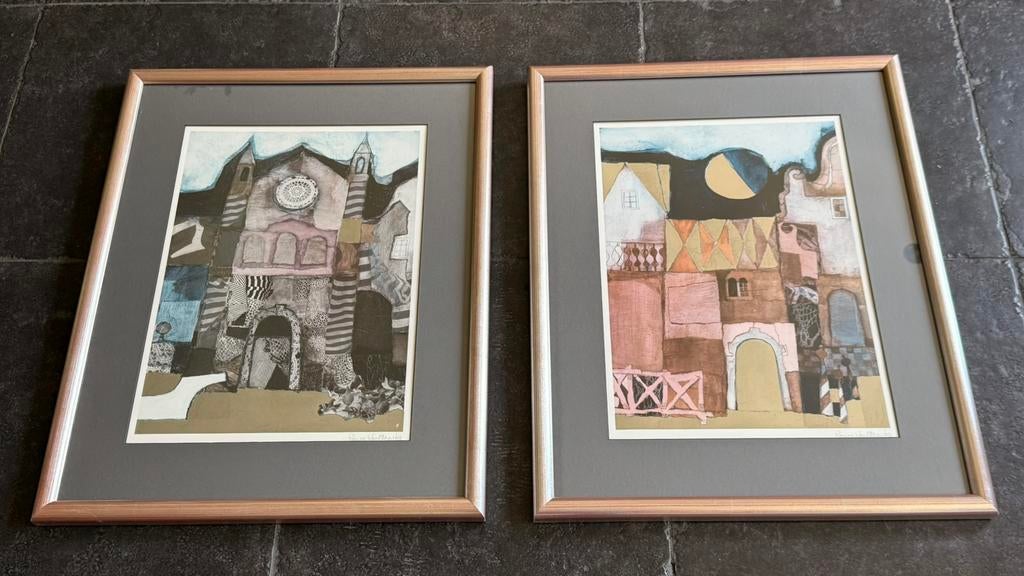 2x Rosina Wachtmeister artprints, ingelijst en passe-partout, Antiek en Kunst, Ophalen of Verzenden