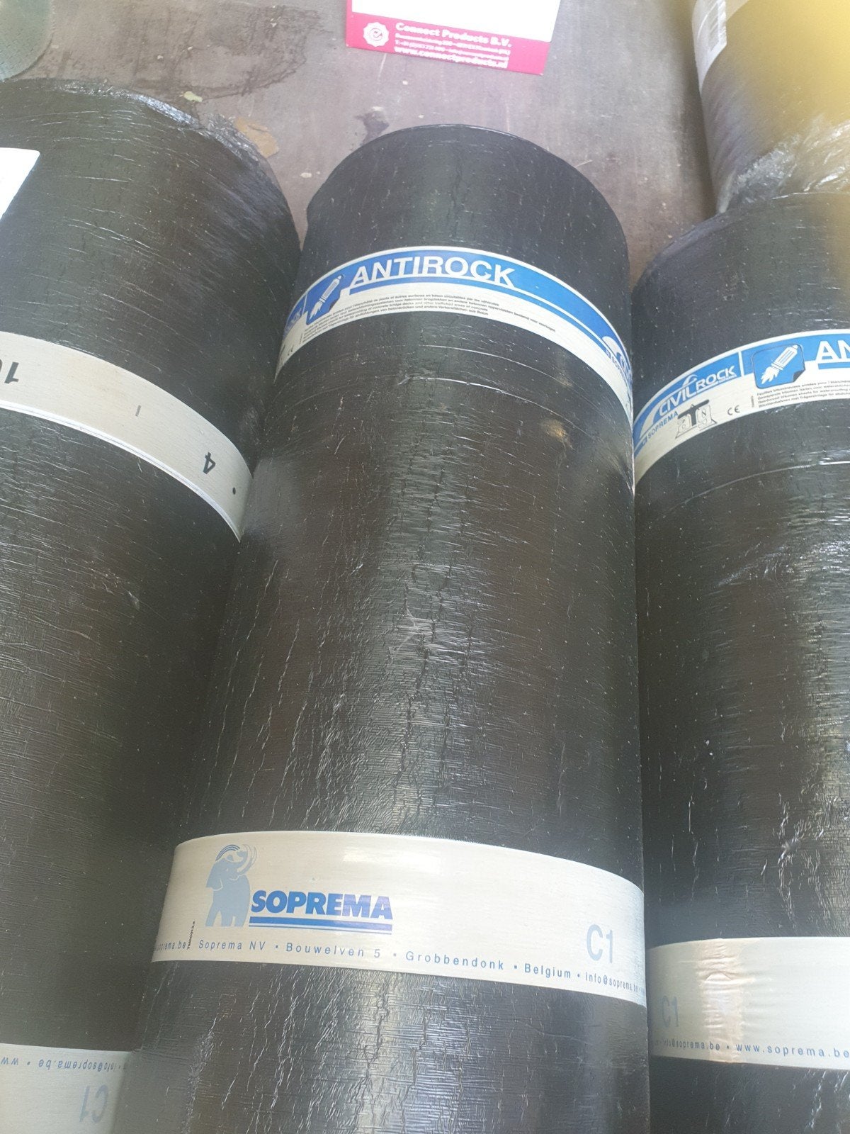 6 dakleer rollen 10 mtr p/rol van soprema bezand, Ophalen, Overige materialen, Zwart, Nieuw
