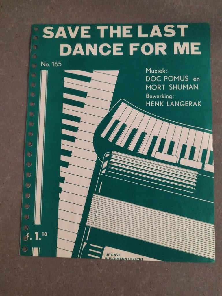 Bladmuziek - Save the last Dance for me, Ophalen of Verzenden