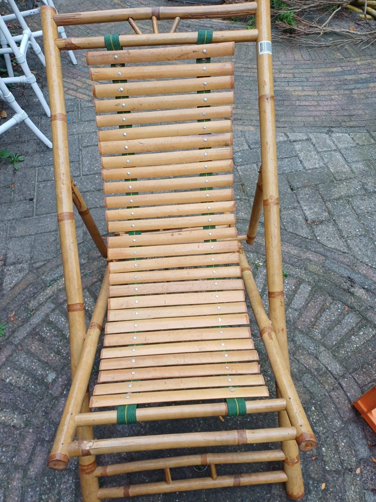 rotan strandstoel vintage, Ophalen, Gebruikt, Rotan, Verstelbaar
