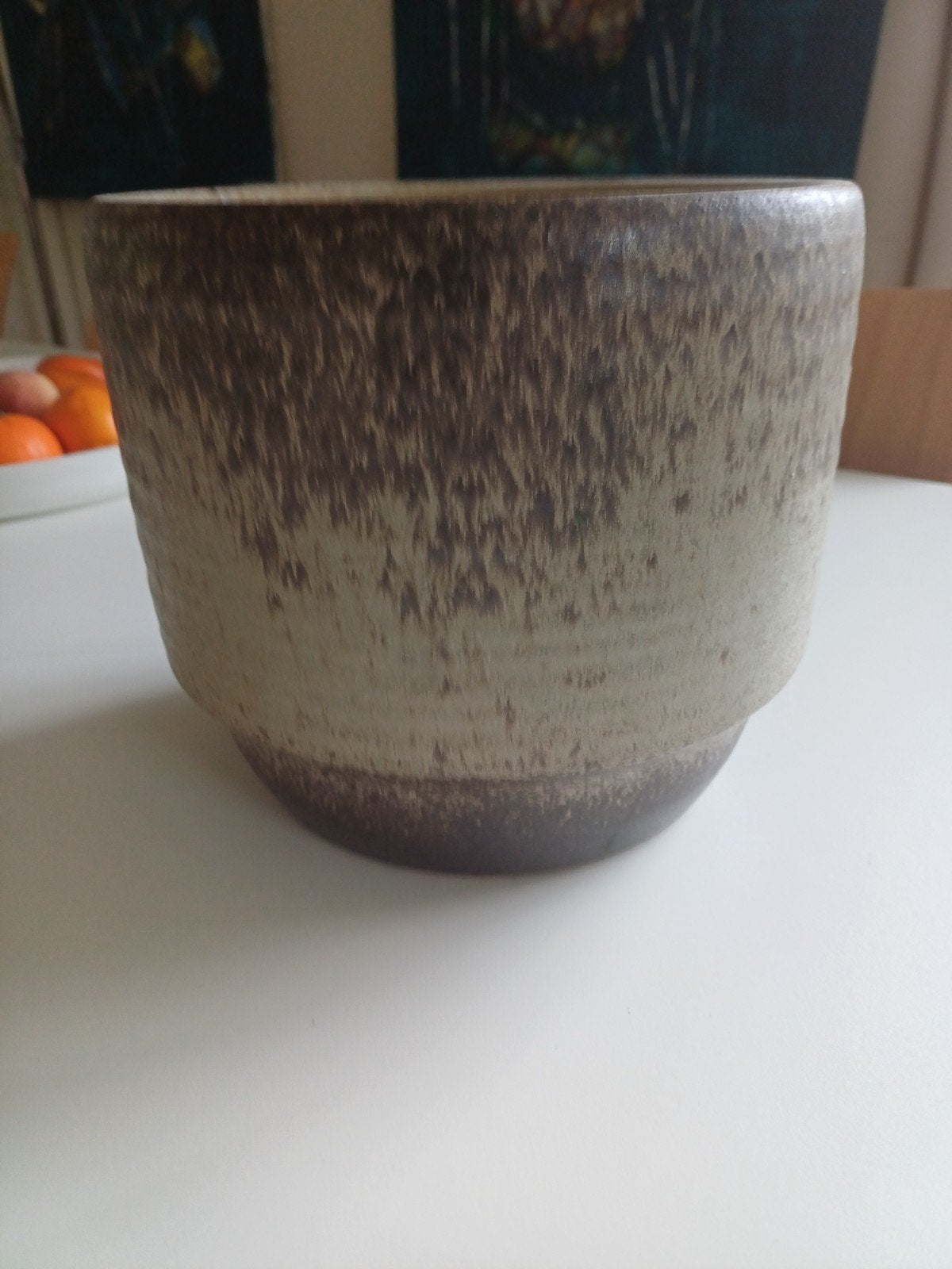 aardewerk bloempot met een rustieke uitstraling, Gebruikt, Rond, Binnen, Ophalen of Verzenden