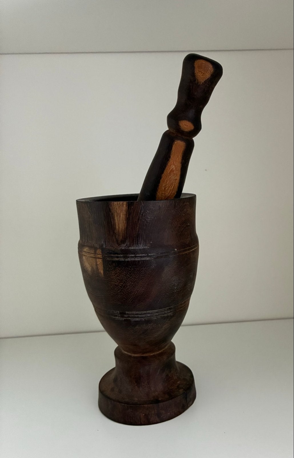 Houten vijzel en stamper, Overige typen, Hout, Ophalen of Verzenden, Zo goed als nieuw