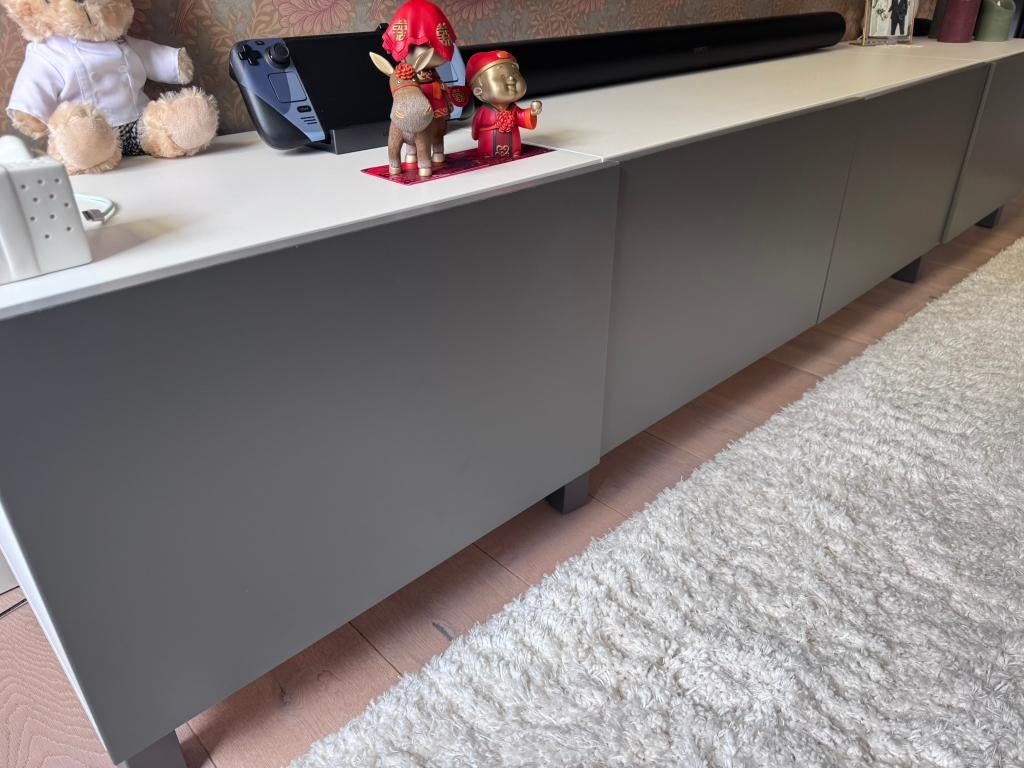 Ikea TV meubel - wit/grijs, Ophalen, Gebruikt, 200 cm of meer, Minder dan 100 cm