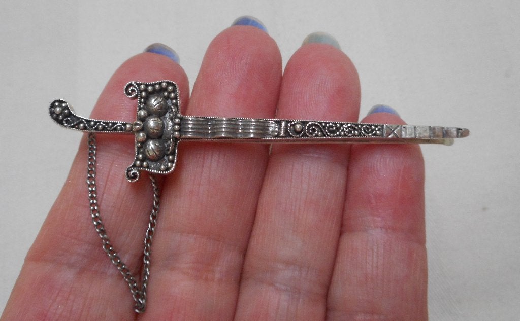 Zilveren schuifspeld zwaard (kris) nr.729, Verzenden, Zilver, Overige typen