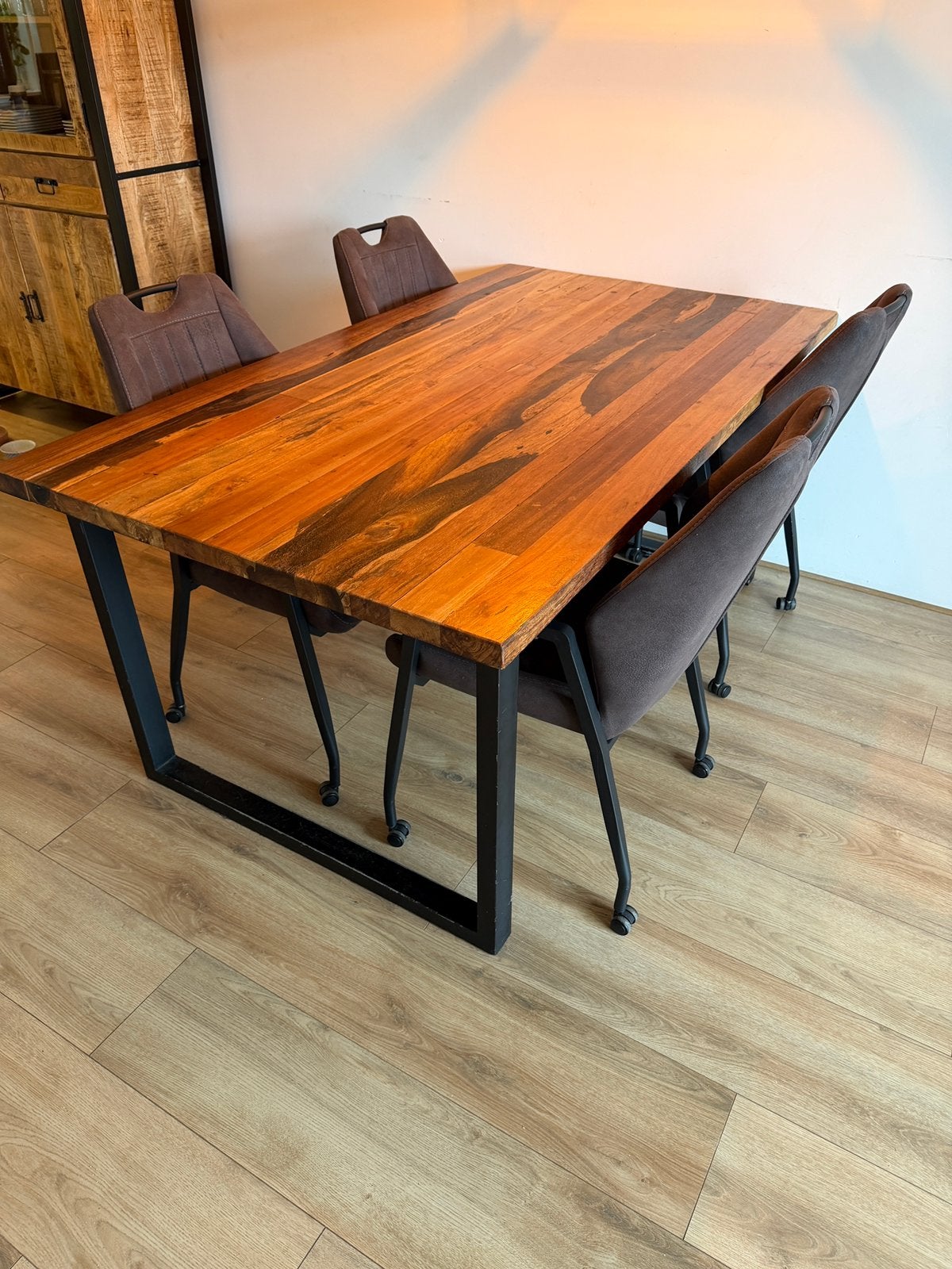 Eethoek incl 4 stoelen, Ophalen, Gebruikt, 100 tot 150 cm, 150 tot 200 cm