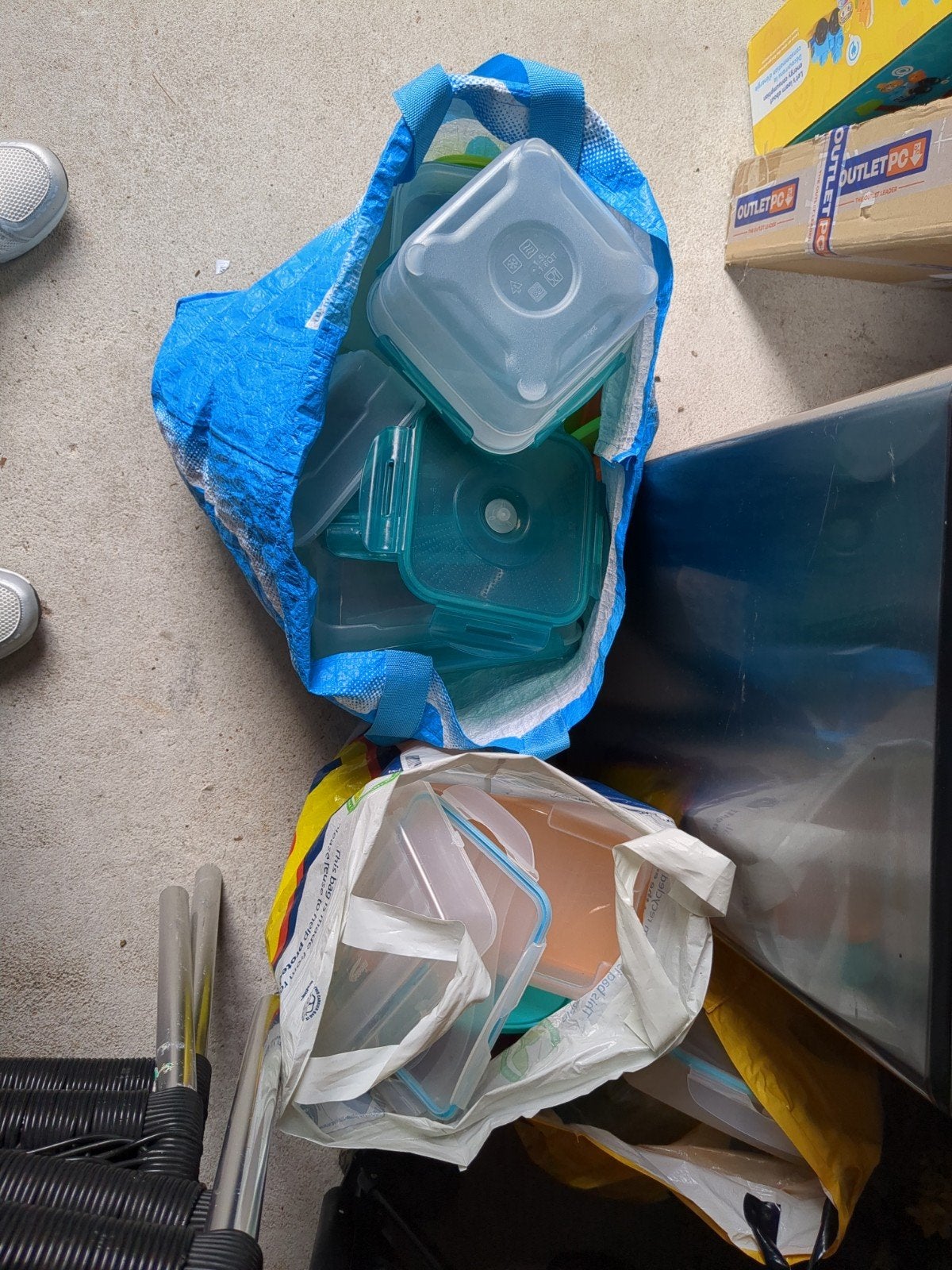 Grote partij Tupperware en AH vershoudbakjes, Ophalen, Gebruikt, Bewaardoos, Met deksel