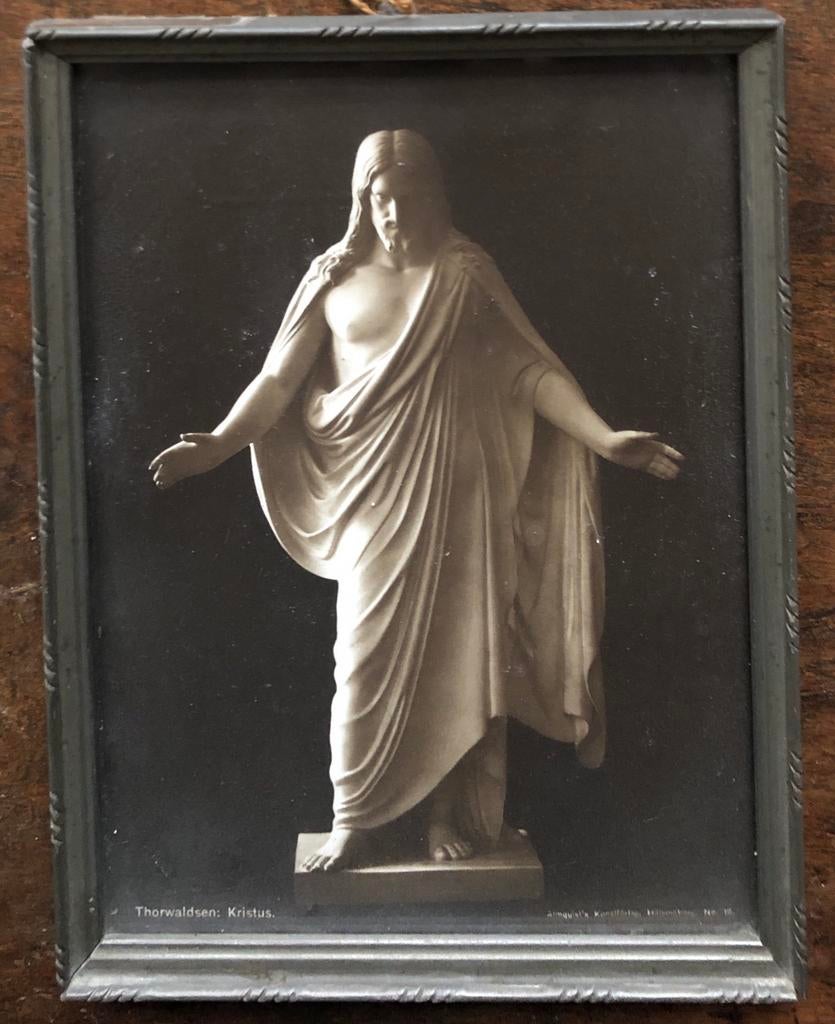 Oude Prent van Thorvaldsen's Christus, Ophalen of Verzenden, Gebruikt, Kaart of Prent, Christendom | Katholiek