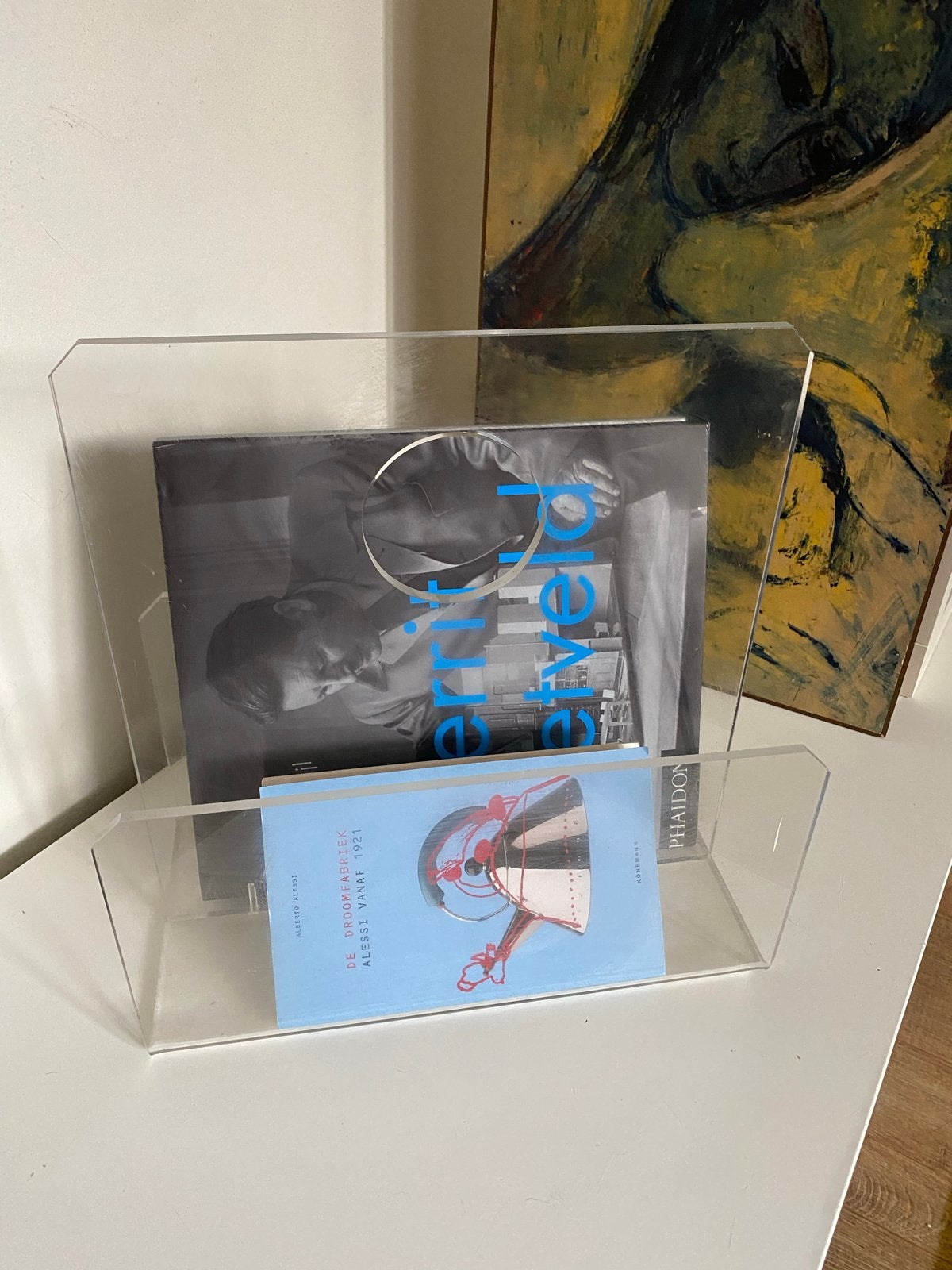 Vintage plexiglas lectuurbak, Gebruikt, Lectuurbak, Kunststof, Vintage
