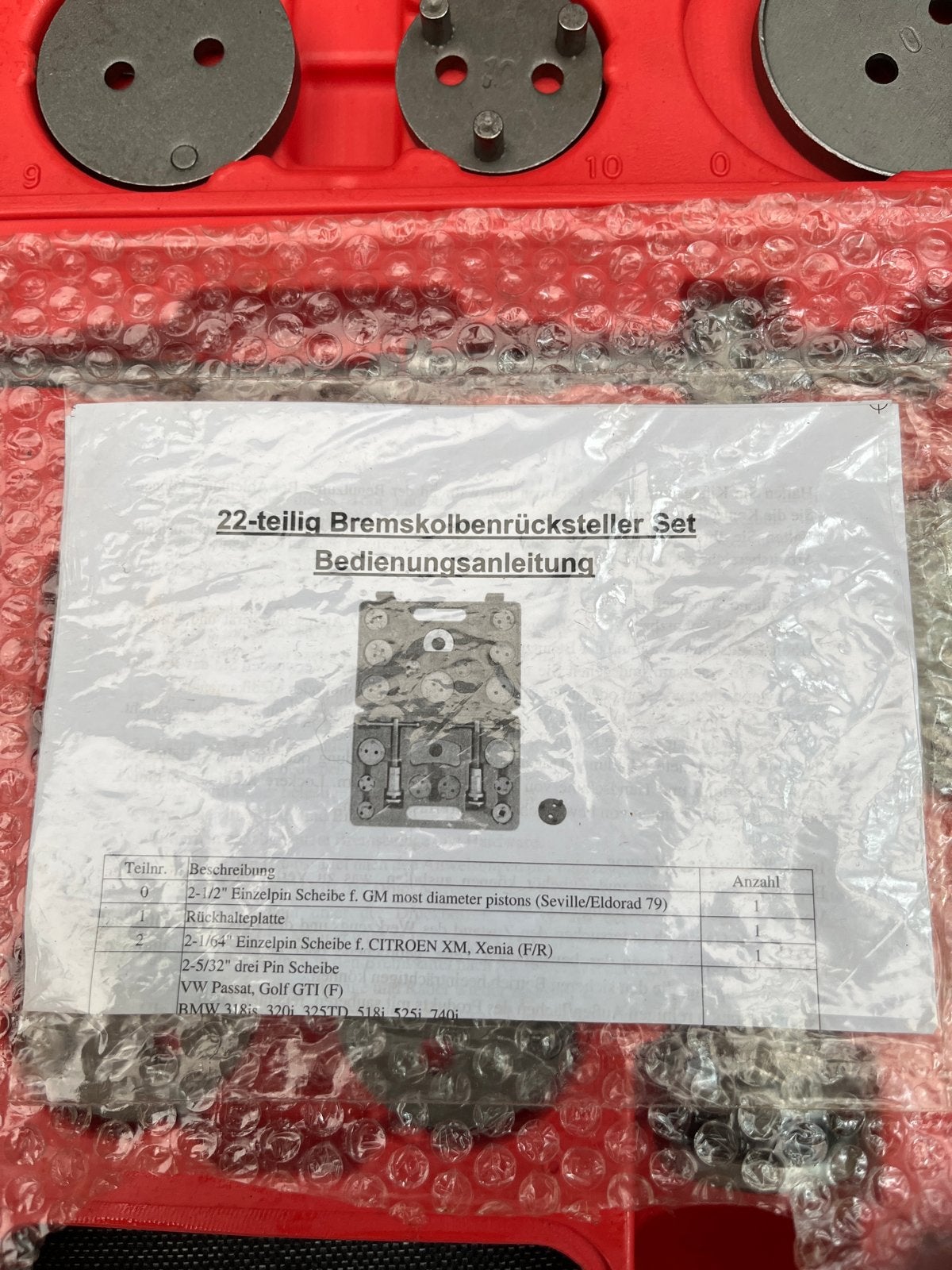 HBM 22-delige Remzuiger Terugstelset - Universeel Gereedscha, Ophalen, Nieuw, Universele onderdelen