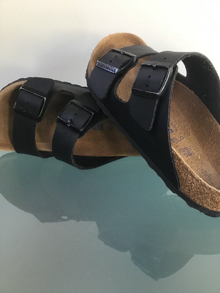 Birkenstock 38 | Arizona zwart | Soft F. | Gratis verzenden, Slippers, Verzenden, Zwart, Zo goed als nieuw