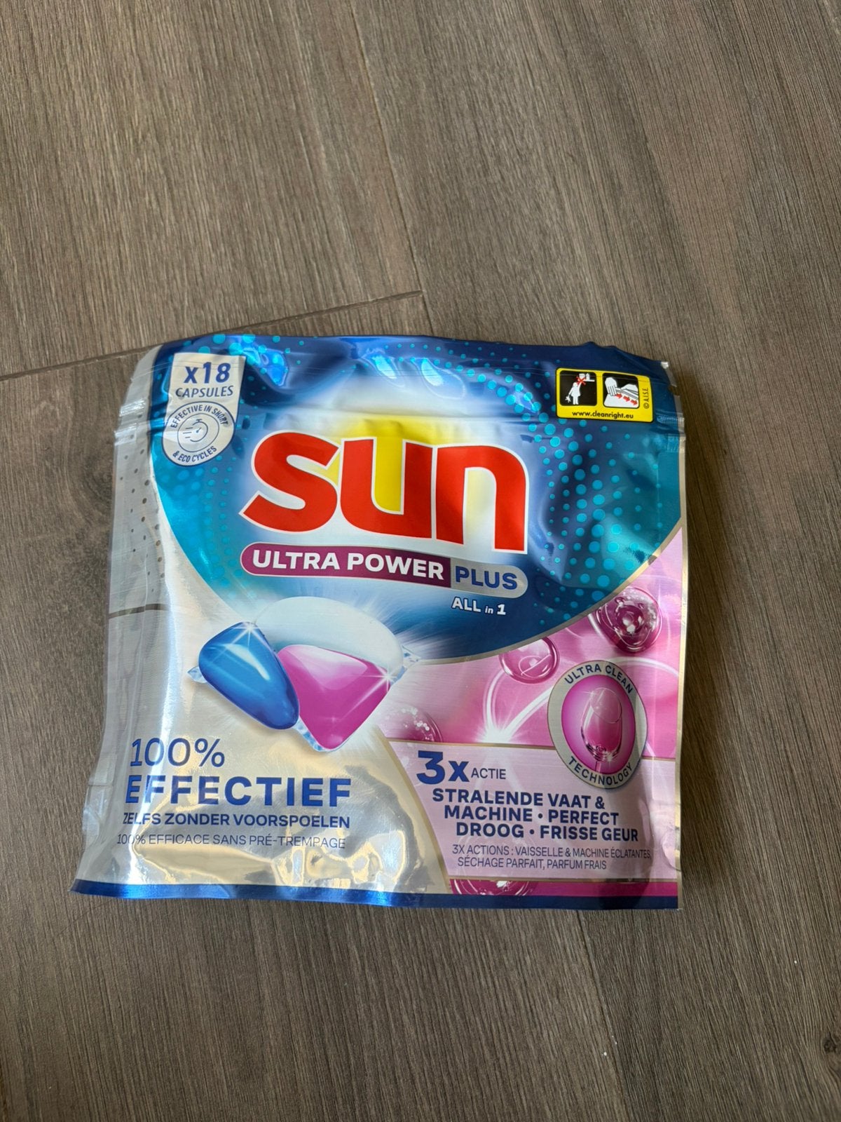 Vaatwastabletten Sun Ultra Power Plus All in 1 (18 stuks), Ophalen of Verzenden, Schoonmaakmiddel