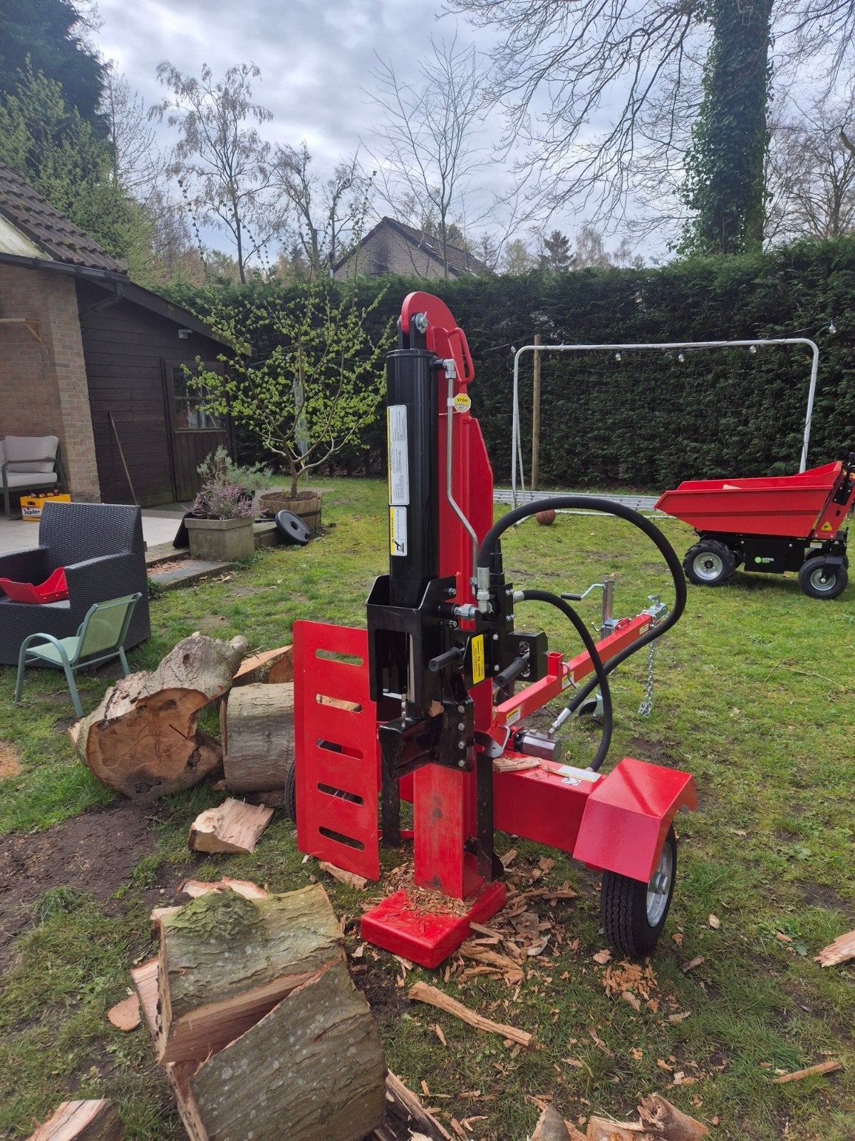 Krachtige Houtklover 37 Ton, Ophalen, Nieuw, Benzine, Liggend