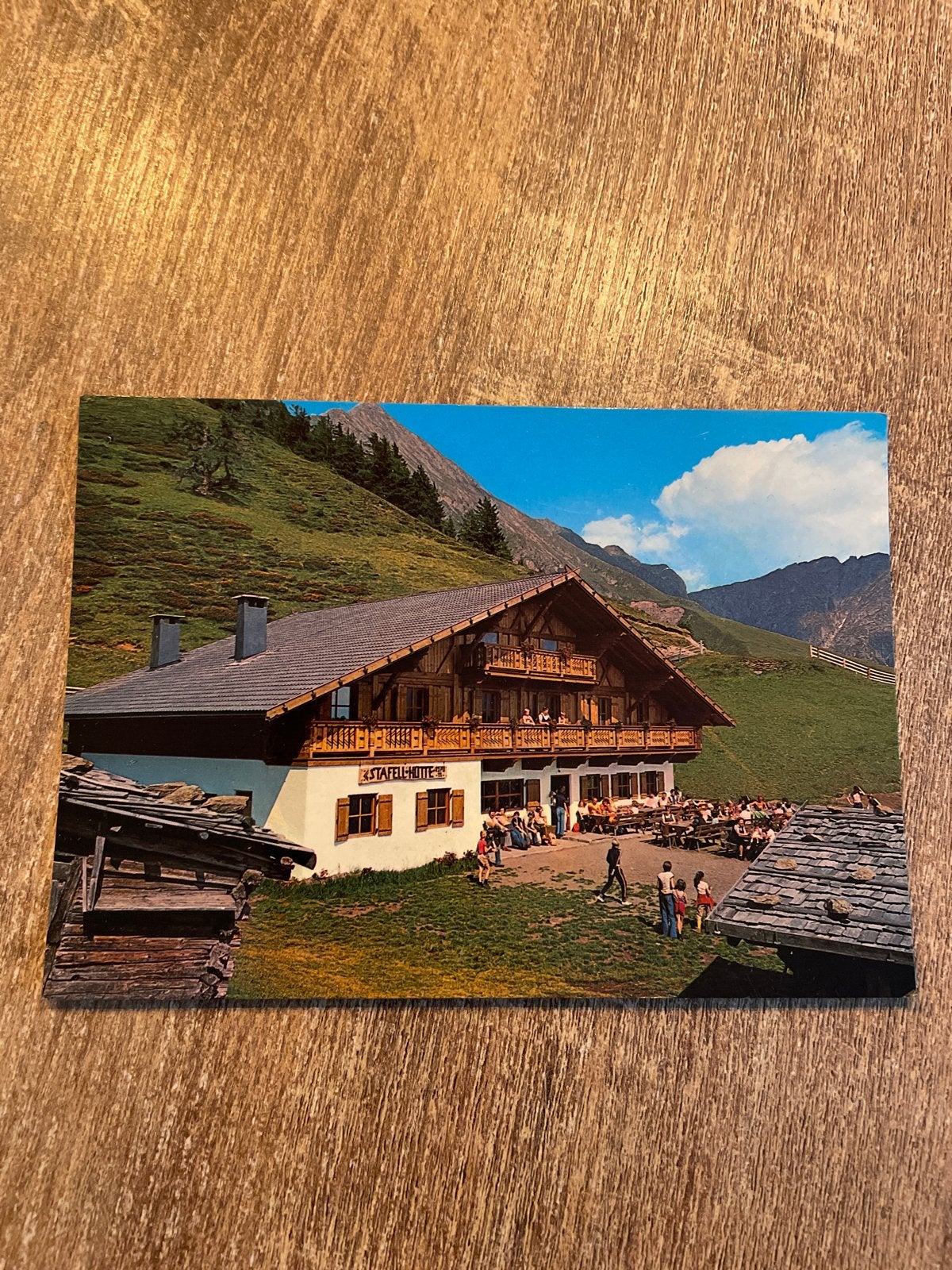 Oude ansichtkaart: Stafell-Hütte, Hirzer-Gebiet, Ophalen of Verzenden, 1960 tot 1980, Gelopen, Oostenrijk