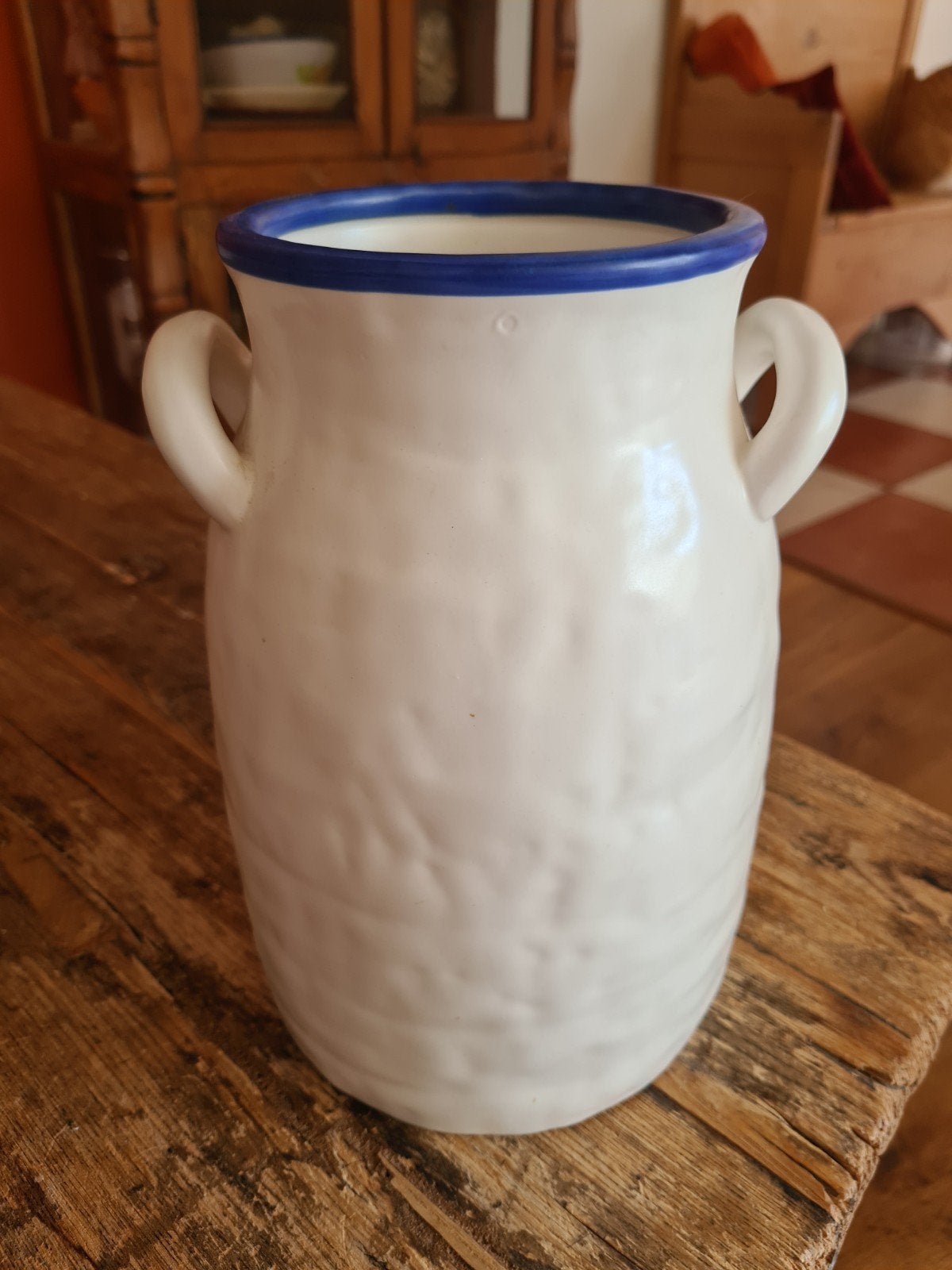 Mat witte kruik, pot, pul, vaas. Ikea., Ophalen of Verzenden