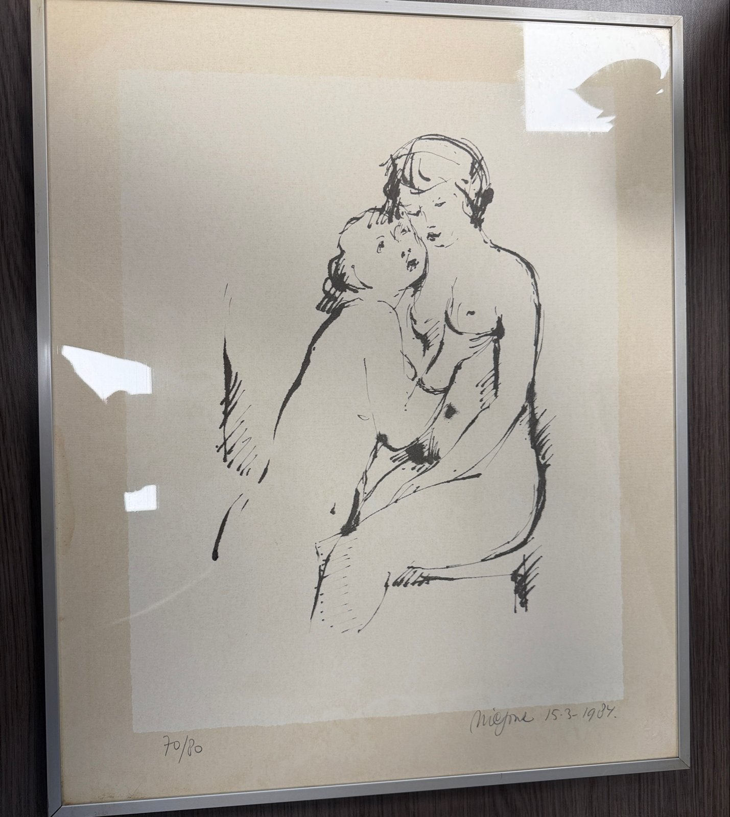 Nic Jonk - Zeefdruk - Vrouwenfiguren - Gesigneerd en Genumme, Antiek en Kunst, Gelimiteerde oplage, Ophalen of Verzenden, Portret en Figuren