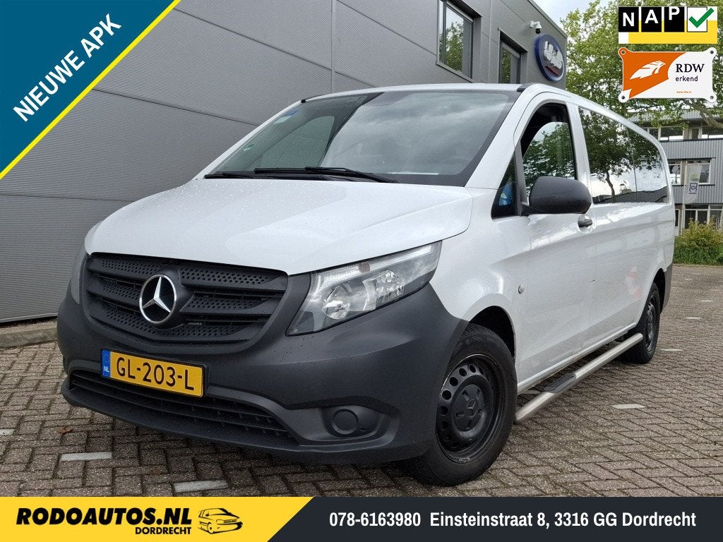 Mercedes-Benz Vito Tourer 109 BT Extra Lang 9p (3x3) ✅, Gebruikt, Euro 6, Wit, Origineel Nederlands