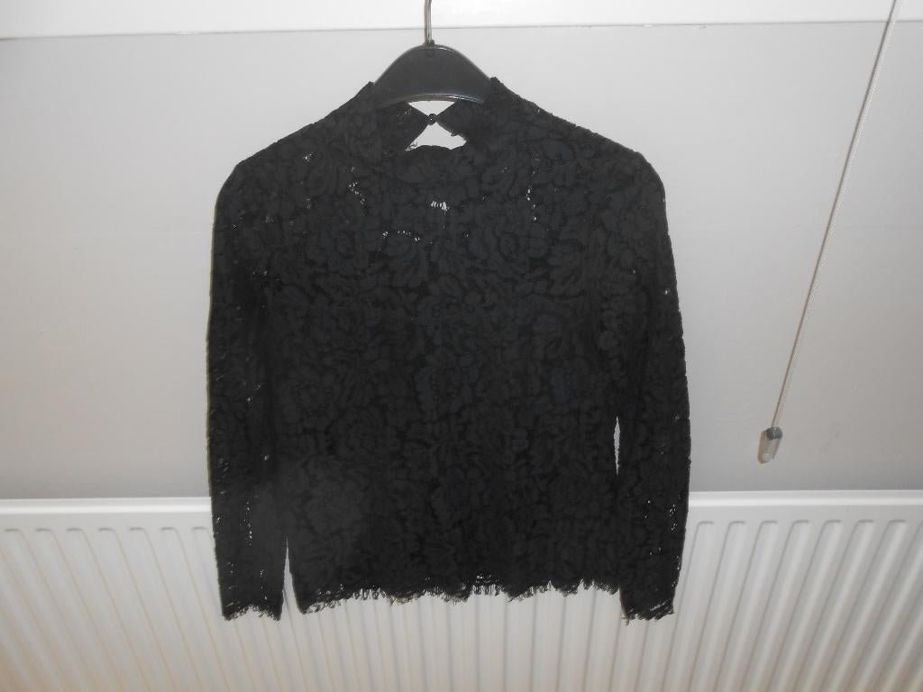 Zwarte kanten top maat M van Label Nick, Kleding | Dames, Maat 38/40 (M), Label Nick, Zwart, Ophalen of Verzenden