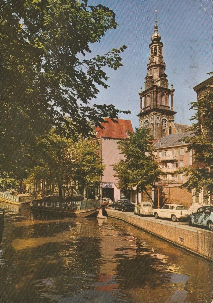 AMSTERDAM Raamgracht Zuider Kerk Ford Anglia VW Wartburg, Verzamelen, Verzenden, 1960 tot 1980, Gelopen, Noord-Holland