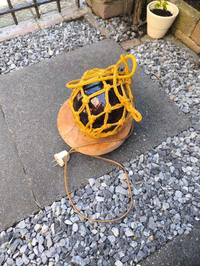 Vintage visdobber lamp jaren ’60, Gebruikt, Onbekend, Glas, Onbekend