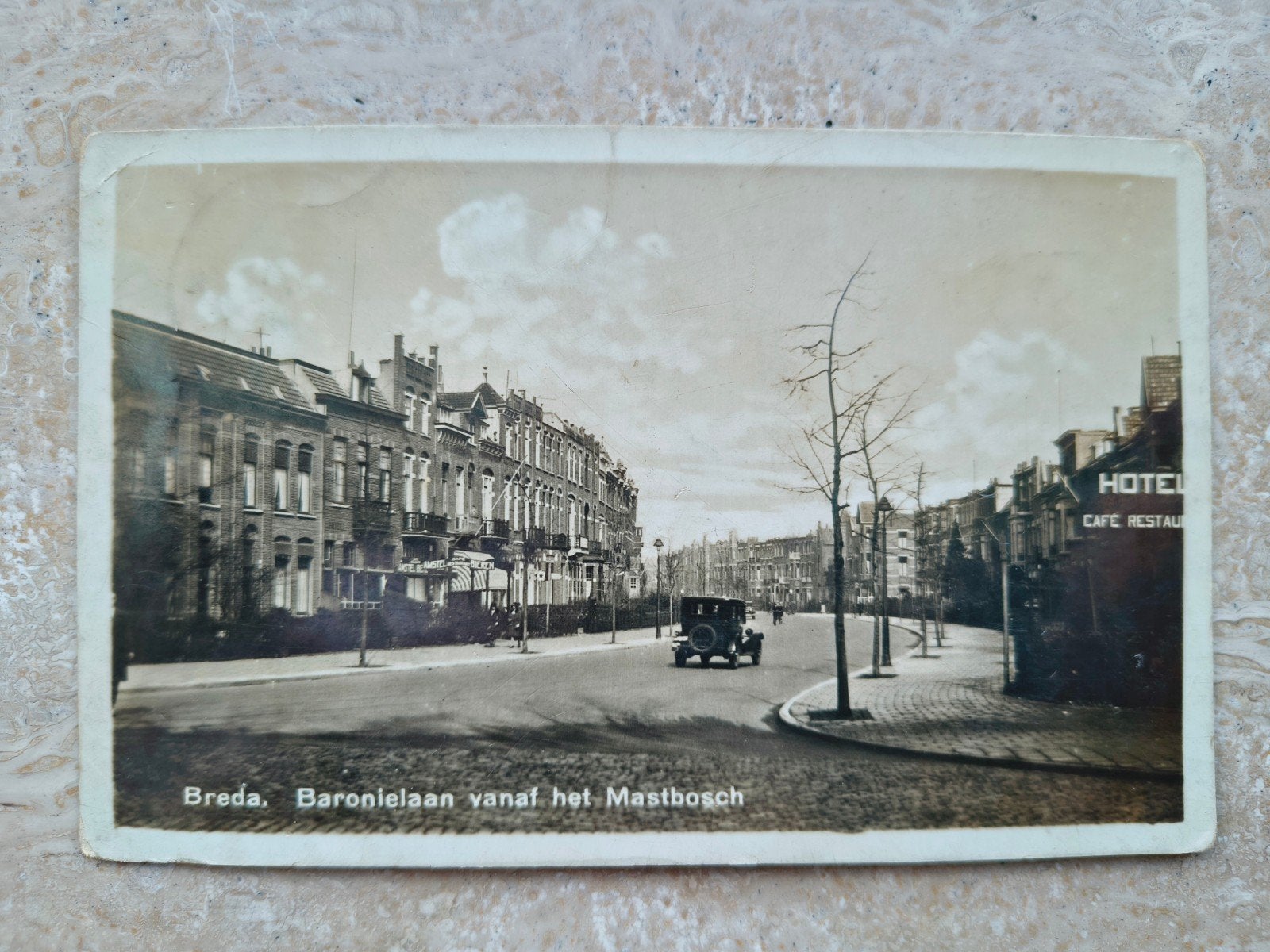 Ansichtkaart Breda Ginneken - Baronielaan - 1934, Ophalen of Verzenden, 1920 tot 1940, Noord-Brabant