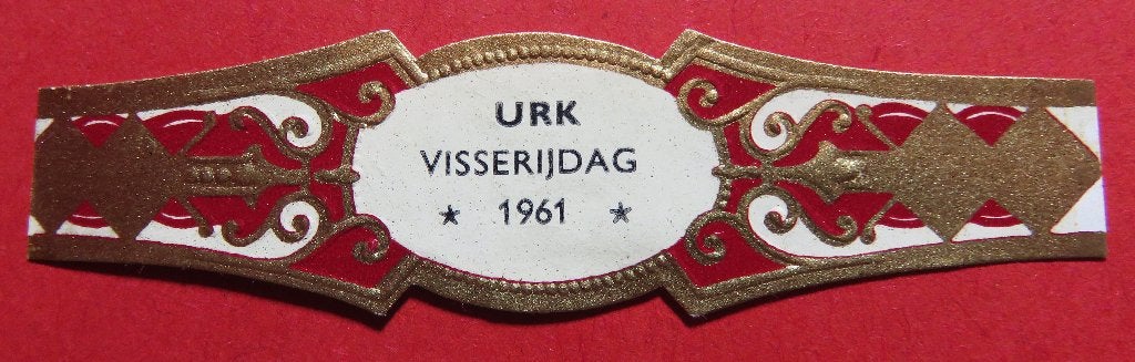Sigarenbandje reclamebandje Urk Visserijdag 1961, Verzenden, Gebruikt, Sigarenbandjes