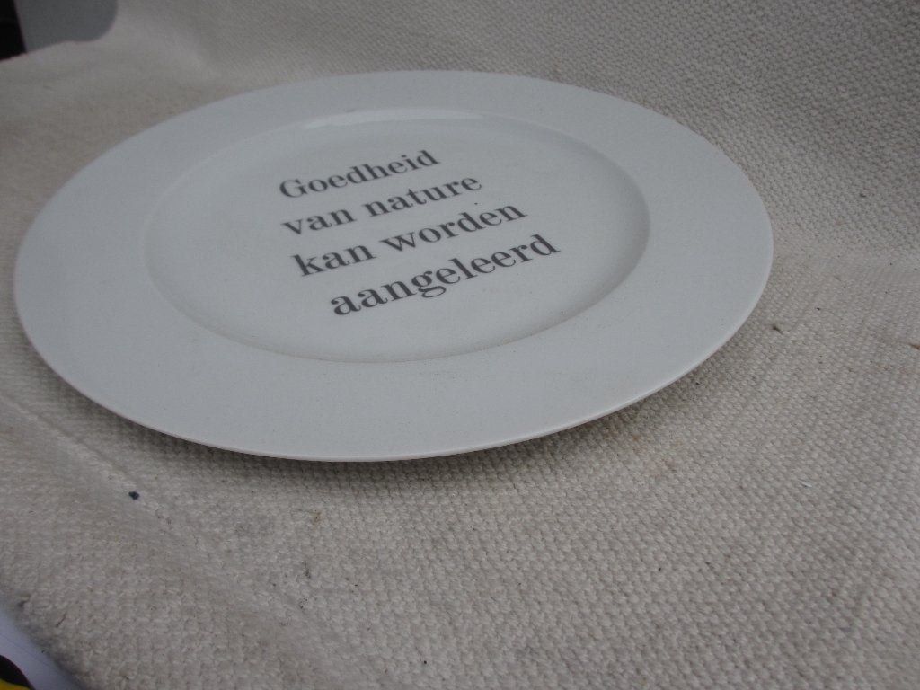 Kunst bord Margriet Kemper met spreuk, Antiek en Kunst, Ophalen of Verzenden