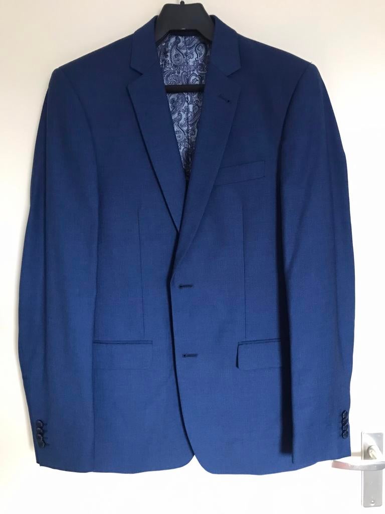 Mooi net pak mt S- M, Ophalen, Zo goed als nieuw, Maat 48/50 (M), Blauw
