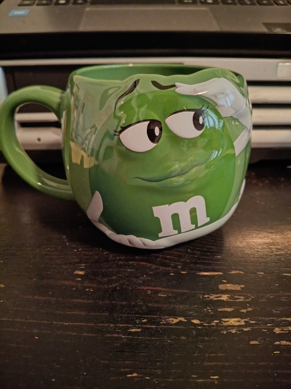 Mooie groene M&M beker, Ophalen of Verzenden, Zo goed als nieuw, Reclamebord