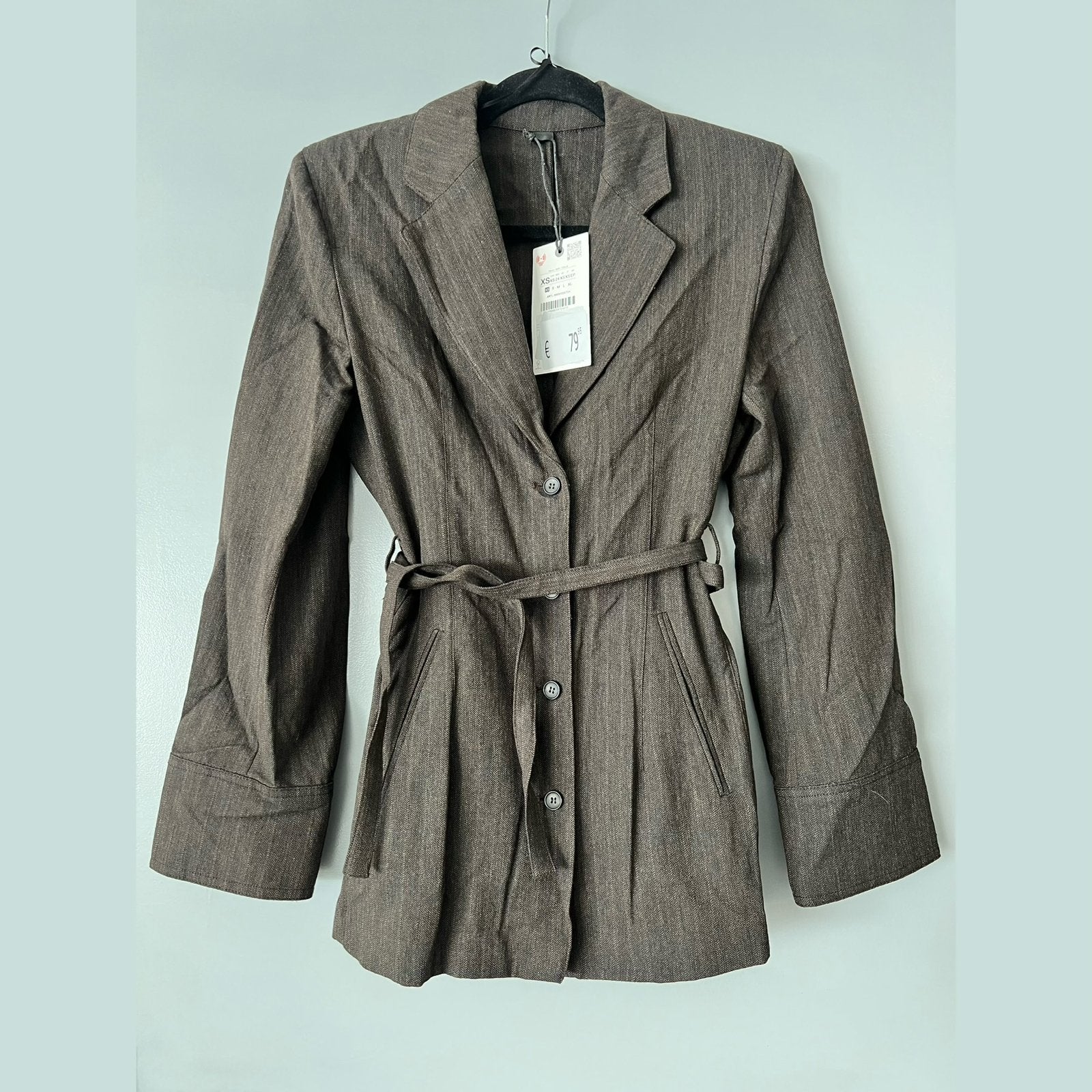 Zara donkerbruine blazer - maat xs, Bruin, Nieuw, Ophalen of Verzenden, Jasje