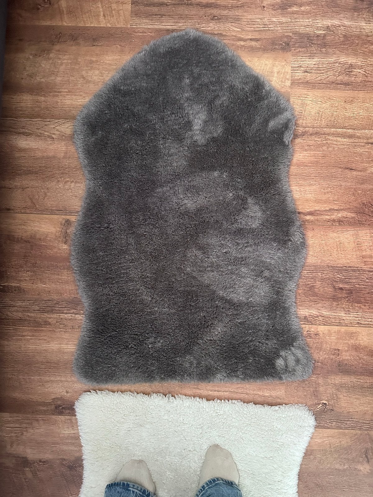 IKEA TOFTLUND Vloerkleed - Wit en Grijs (2 stuks), Minder dan 50 cm, Gebruikt, 50 tot 100 cm, Wit
