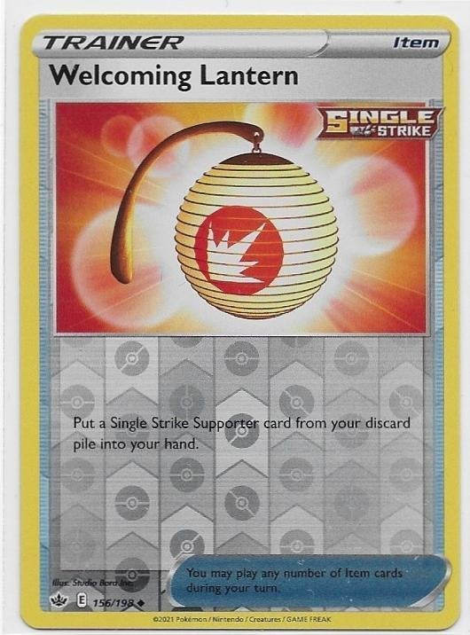 Chilling Reign,  Welcoming Lantern [reverse] 156/198, Hobby en Vrije tijd, Verzamelkaartspellen | Pokémon, Nieuw, Losse kaart