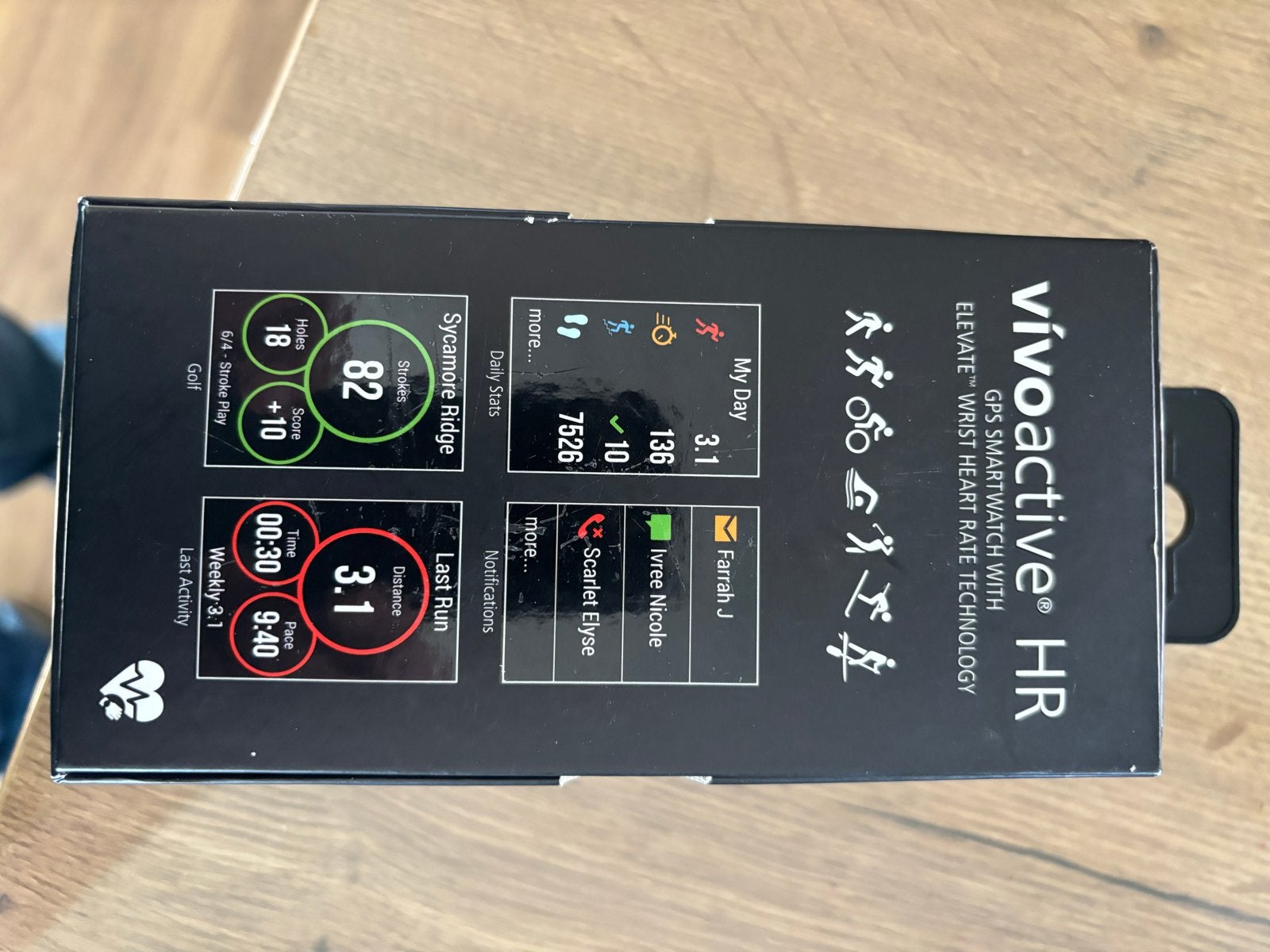 Garmin Vivoactive HR GPS Smartwatch, Zwart, Ophalen of Verzenden, Waterdicht, Android