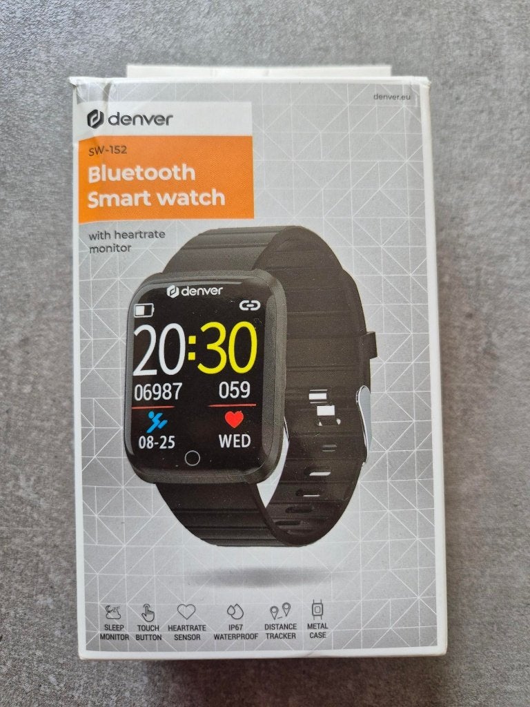 Denver SW-152 Bluetooth Smart Watch. NIEUW, Hartslag, Zwart, Nieuw, Ophalen of Verzenden