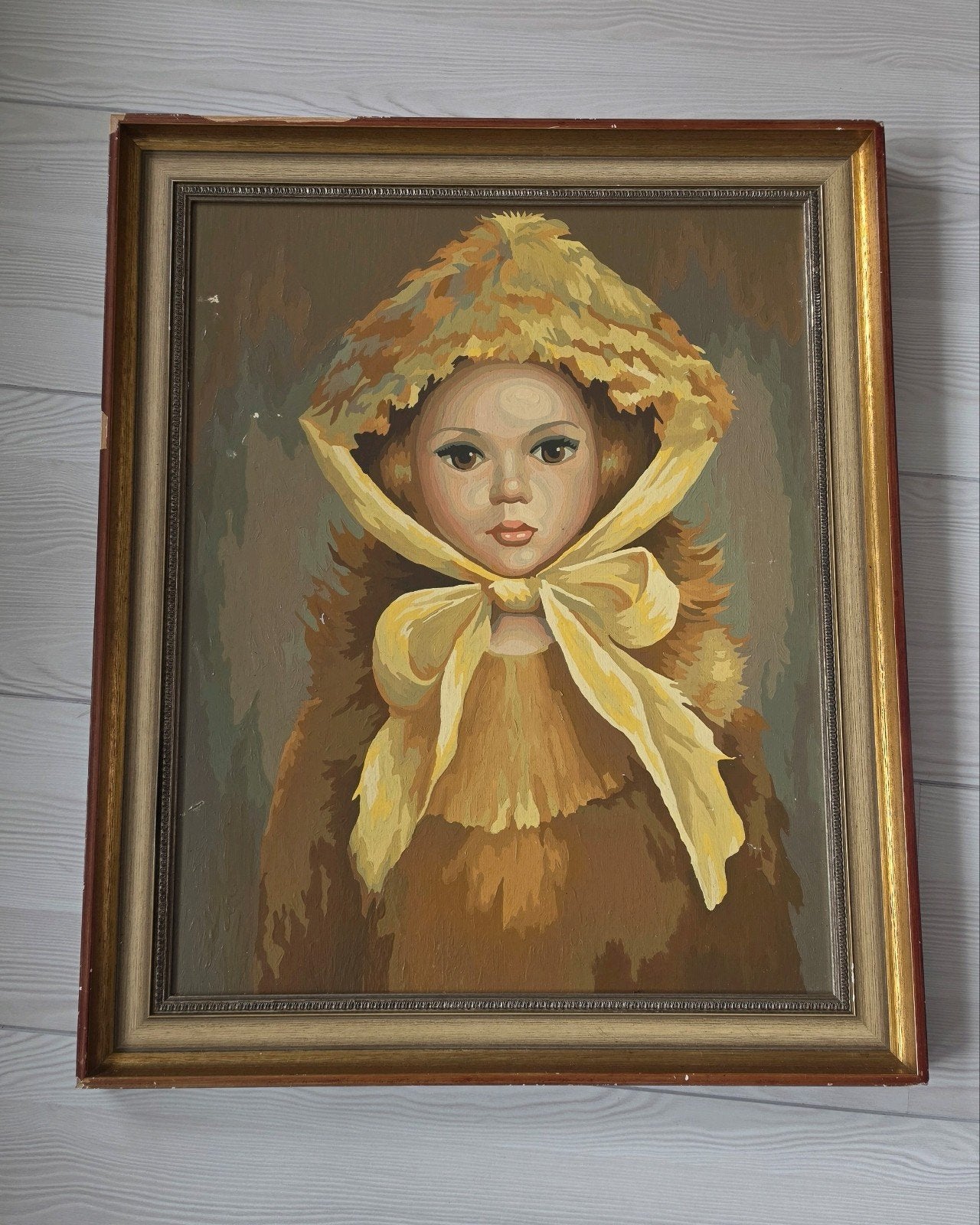 Vintage Schilderij Meisje, Antiek en Kunst, Ophalen of Verzenden, Vintage, Portret of Personen