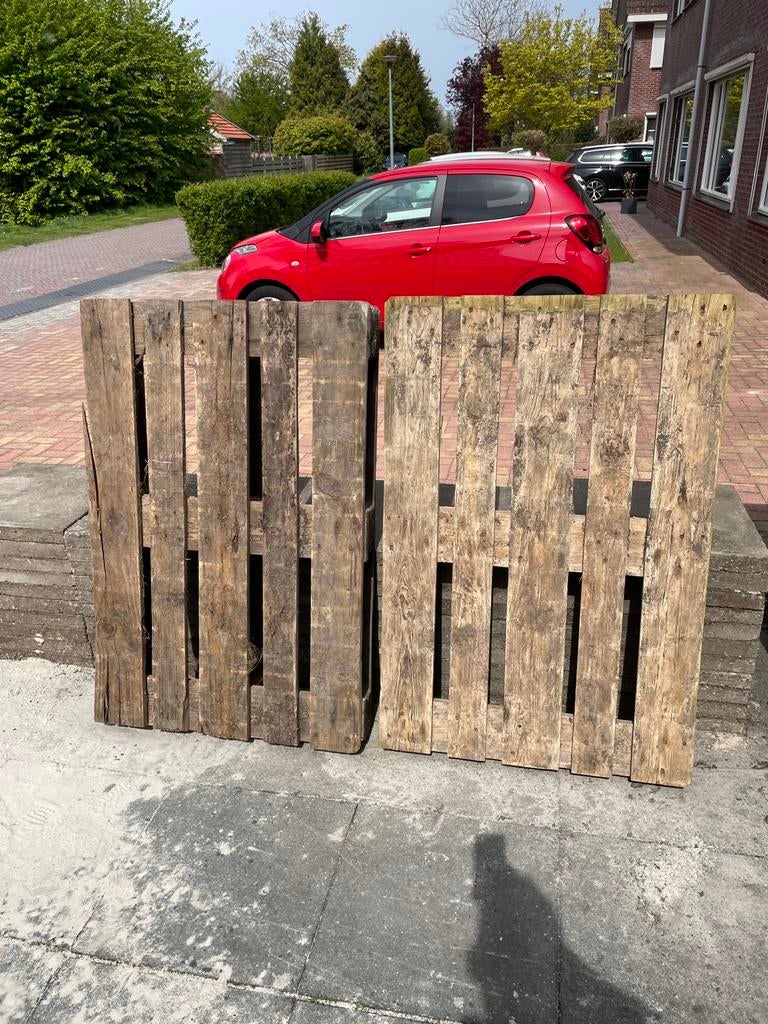 2 pallets, Doe-het-zelf en Verbouw, Hout en Planken, Ophalen, Gebruikt, Pallet, Minder dan 200 cm
