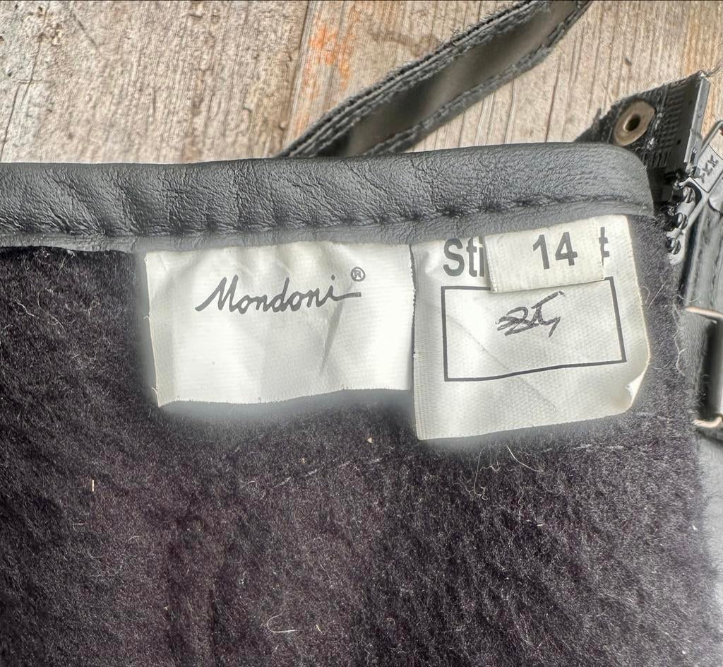 Mondani Leren Chaps - Zwart, Maat 14, Ophalen of Verzenden, Zo goed als nieuw, Schoeisel