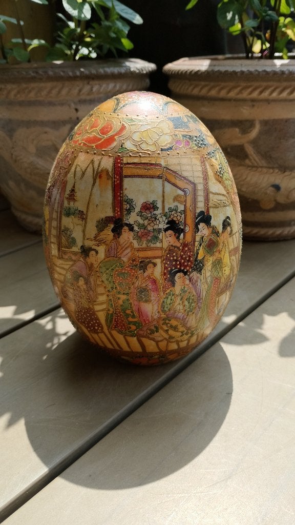 Chinese porseleinen Satsuma handgeschilderde ei, Ophalen of Verzenden