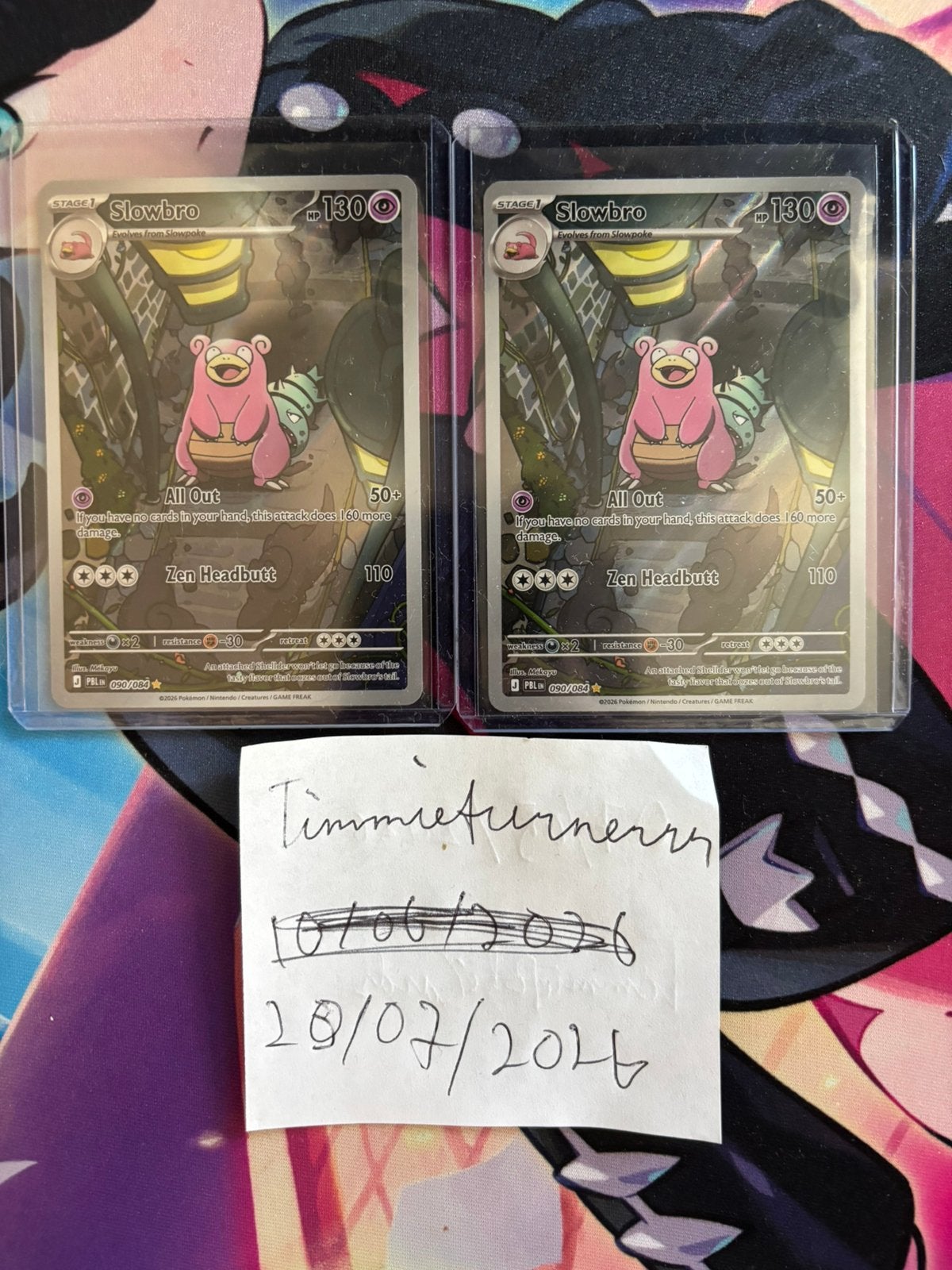 Slowbro 090 pitch black 2x pokemon kaarten, Ophalen of Verzenden, Zo goed als nieuw, Meerdere kaarten